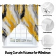 thumbnail image 3 of Abstract Stitching Swag Curtain Valance for Windows, Yellow Gary Blend Flow Window Treatments Short Swag Topper for Kitchen Windows Bathroom Bedroom, 36"x63", 3 of 8