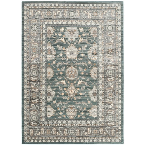 SAFAVIEH Valencia Selwyn Oriental Polyester Area Rug, Alpine/Mauve, 5' x 8'