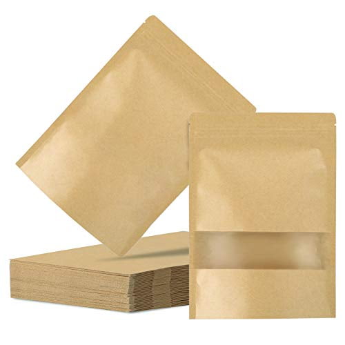 Download Stand Up Pouch Bags Eusoar 50pcs 6 7 X 9 4 1 6 Inches Kraft Paper Zipper Pouch