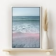 thumbnail image 2 of PixonSign Framed Canvas Print Wall Art Neon Sea Waves Crash on The Shore Coastal Ocean Photography Realism Bohemian Scenic Colorful Multicolor Pastel for Living Room, Bedroom, Office - 16"x24" White, 2 of 5