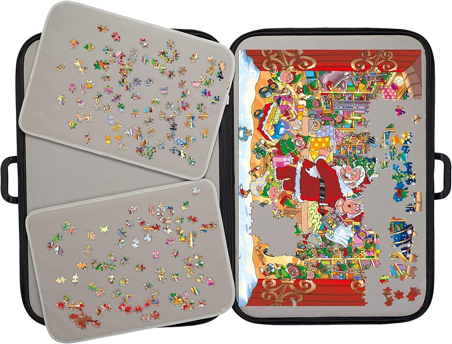 Tradeopia Black Portable Jigsaw Puzzle Storage Case for up to 1000 Pieces, with Sorting Trays & Detachable Board