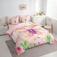 thumbnail image 3 of Castle Fairy Pink Purple Golden Butterfly 7-Piece Bedding Comforter Set for Teens Women Men,Abstract Gradient King Bedding Sets,Floral Rose Ultra Soft Bed Sheets,Breathable Home Decor, 3 of 8