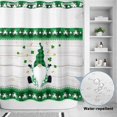 thumbnail image 4 of No Hook Shower Curtain with Built-in Rings - St. Patrick's Day Gnomes Clover Washable Waterproof Fabric Bathroom Curtains for Hotel,Rentals, 66 X 72 Inch Long ,Green Buffalo Check Plaid Clover, 4 of 9