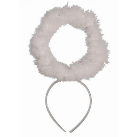 PMU White Marabou Halo Headband Pkg/1
