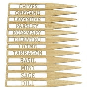 BOOYOU 12pcs Plant Labels Hollow Lettering Garden Markers Tags Wooden Sign Sticks for Herbs Potted Plants Flowers Vegetable