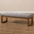 thumbnail image 5 of Bowery Hill Tufted Bench in Grey and Walnut Brown, 5 of 8