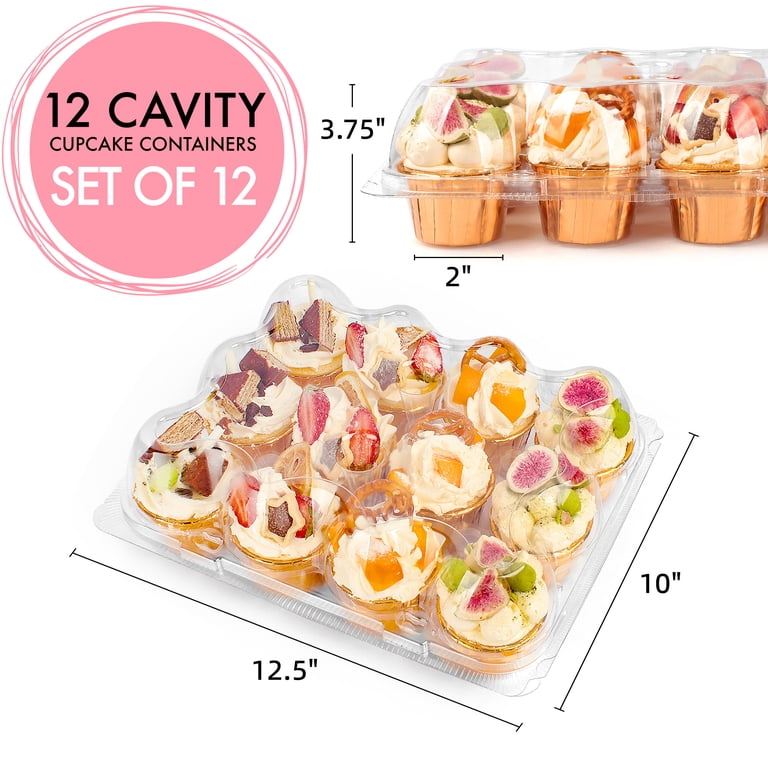 LotFancy 12-Cavity Cupcake Carriers, 12-Pack with Dome Lids photo 7