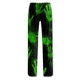 thumbnail image 6 of CCRFTGI Womens Pajama Pants Halloween Casual Soft Pj Pants Cute Halloween Party Graphic Loose Wide Leg Party Lounge Pants Green 2XL, 6 of 6