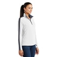 thumbnail image 4 of Sport-Tek Ladies Sport Wick Textured Colorblock 1/4 Zip Pullover-2XL (White/ Iron Grey), 4 of 6