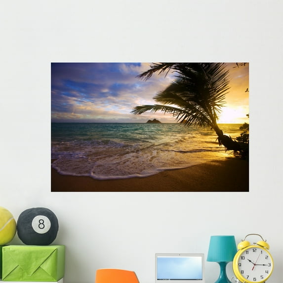 Sunrise Lanikai Beach Hawaii Wall Mural by Wallmonkeys Peel and Stick Graphic (48 in W x 31 in H) WM229890