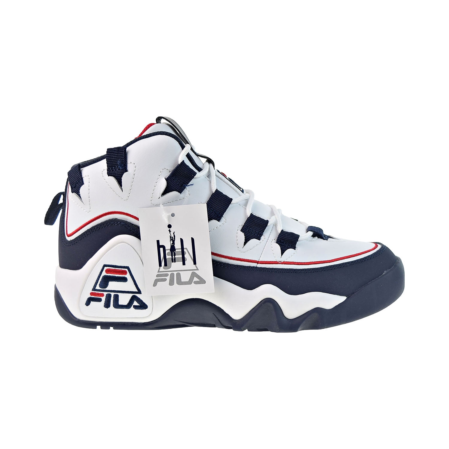 Fila Boy's Grant Hill 1 (Big Kid) White Navy Red 5 Big Kid M