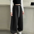 thumbnail image 3 of LIaqionyy Girls Cotton Joggers Baggy Sweatpants High Waisted Drawstring Fall Fashion Winter Clothes Jogger with Pockets, 3 of 7
