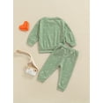 thumbnail image 4 of Bagilaanoe 2Pcs Newborn Baby Boy Girl Valentine's Day Outfits Heart Print Long Sleeve Sweatshirt Pullover Tops + Sweatpants 6M 12M 18M 24M Infant Long Pants Set, 4 of 9