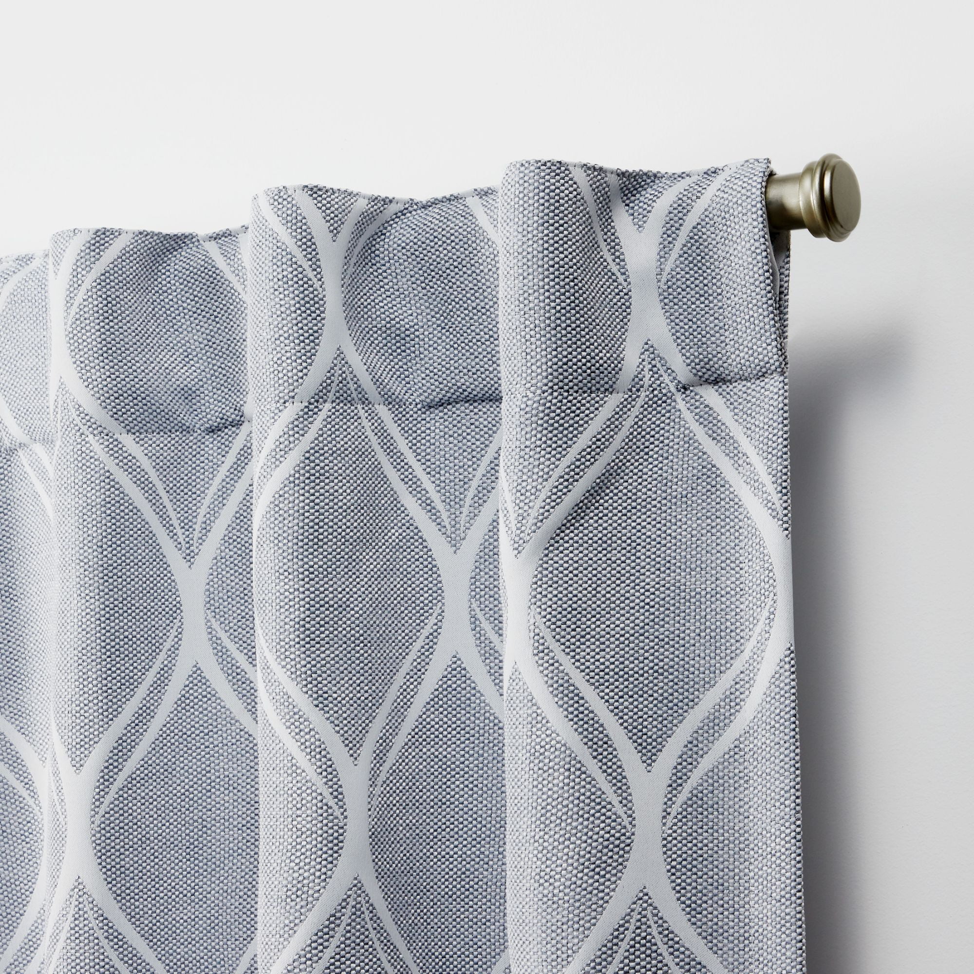 Nicole Miller Circuit Room Darkening Blackout Hidden Tab/Rod Pocket Top Curtain Panel Pair, 52"x96", Chambray Blue