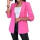 thumbnail image 3 of Blazer de Larga para Mujer, Informal, de Negocios, con Abertura Frontal, para Trabajo y Oficina. Rosa XXL, 3 of 6