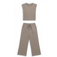 thumbnail image 5 of Cmfcve Summer Travel Tracksuit for Women Big Size 2 Piece Outfits Loose Wide Leg Comfy Lounge Sets, 5 of 5