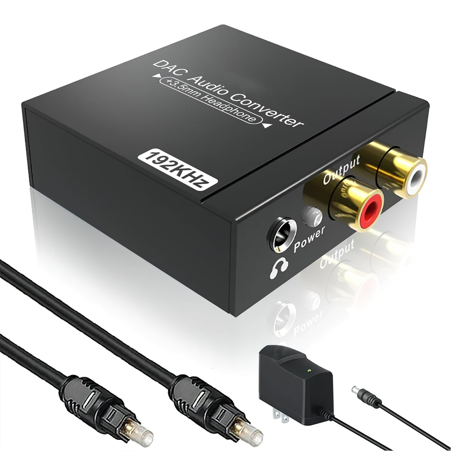 Rybozen 192KHz Analog Audio Converter DAC SPDIF Coaxial Optical Convert to  L/R RCA, Toslink Optical to 3.5mm Jack Audio Adapter for PS4 HD DVD Home