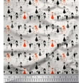 thumbnail image 1 of Soimoi Rayon Crepe Fabric Cat Animal Fabric Prints by Yard 46 Inch Wide, 1 of 3