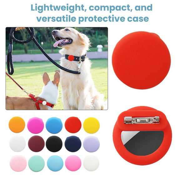 ZenCart Silicone GPS Tracker Holder for Kids Pets Protective Case with Metal Pins Waterproof Shock-Resistant Invisible Protective Case for AirTag