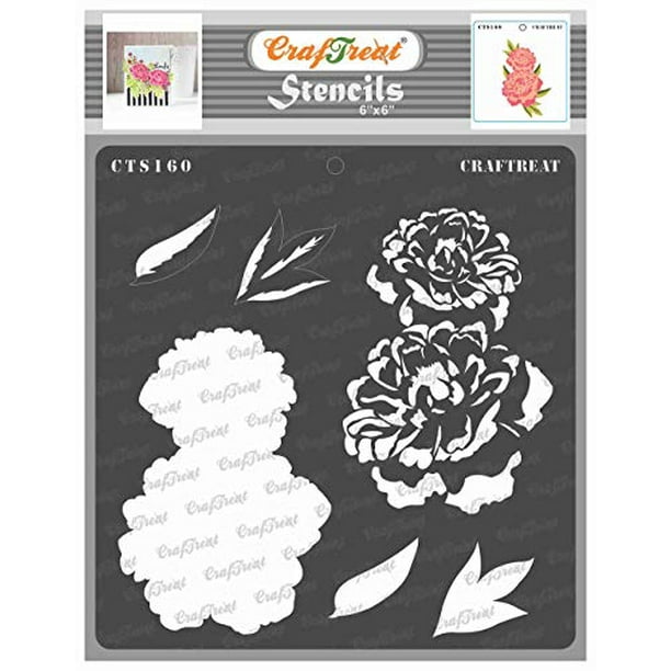 CrafTreat Layered Flower Stencils for Painting on Wood, Canvas, Paper