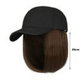 thumbnail image 3 of Blueek Straight Short Bob Wig Baseball Wigs Women's Short Bob Wigs Baseball Cap with Hair Girls Wig Hats Straight Hair Wavy Natural dark brown, 3 of 7