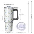 thumbnail image 2 of 40oz Pioneer Flower Floral Print Pattern Insulated Tumbler with Handle, BPA-Free Leak Proof Lid and Straws, Double Wall Vacuum, Hot 12h/Cold 34h, 2 of 6