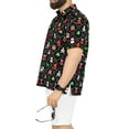 thumbnail image 4 of HAPPY BAY Men's Funny Beach Short Sleeve Ugly Christmas Tree Party Dress Shirt Vacation Funny Hawaiian Santa Gifts Shirts for Men M Xmas Theme, Black, 4 of 6