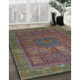 thumbnail image 3 of Ahgly Company Machine Washable Indoor Square Abstract Chestnut Brown Area Rugs, 5' Square, 3 of 7