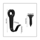 thumbnail image 4 of Gancho Para Ropa De 24 Piezas Con Tornillos, Gancho Pesado Para Colgar Ropa, Utilizado Para Pared Gancho PráCtico De Hierro Negro (Negro), 4 of 7