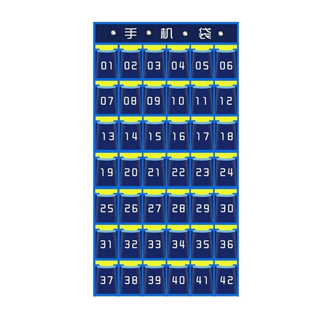 Estuche organizador de números para teléfono móvil, ideal para el aula, la oficina, la residencia estudiantil o el hogar. 42 bolsillos 67 x 110 cm