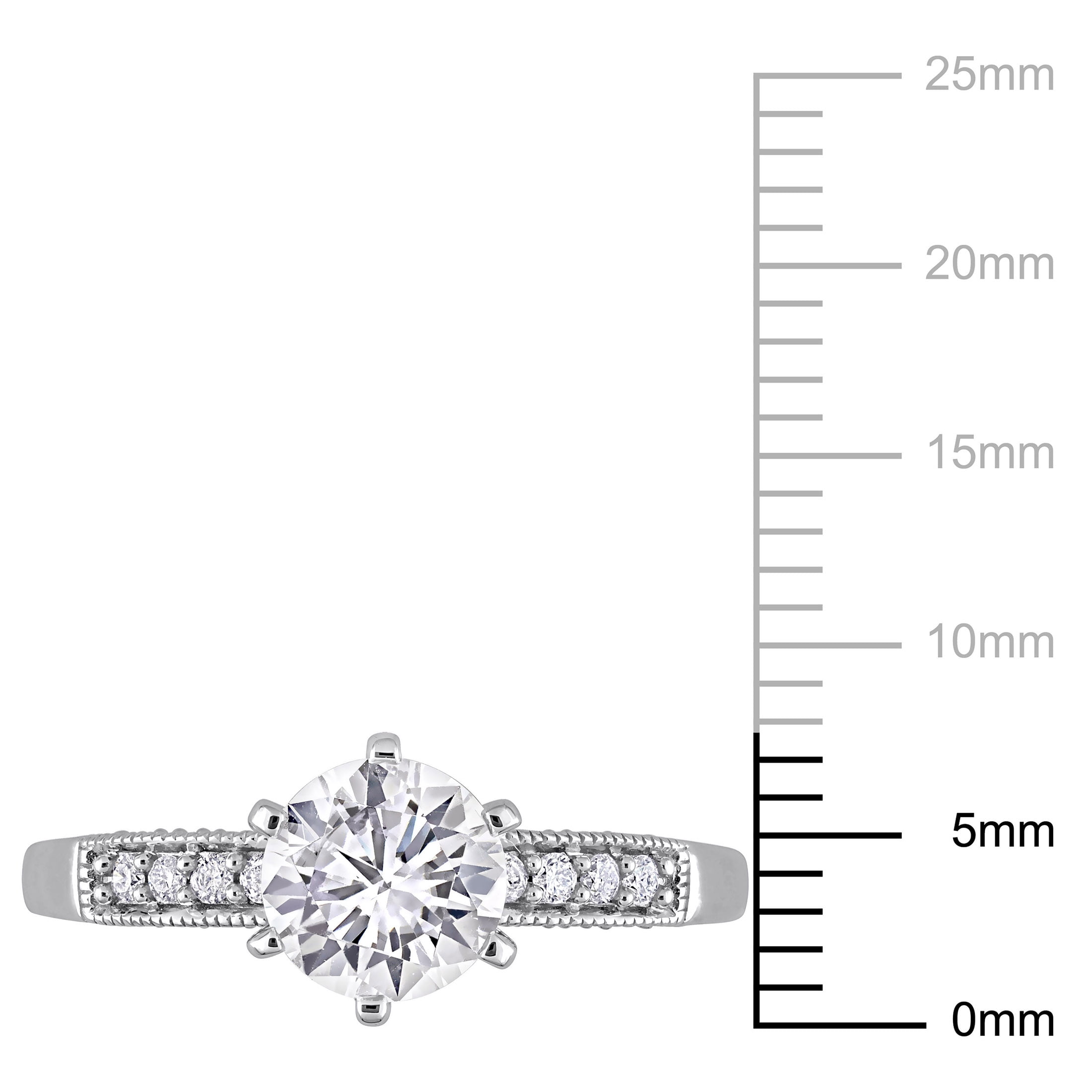 Everly Women's Created Sapphire 10K White Gold Engagement Ring