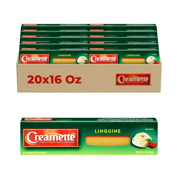 Creamette Linguine Pasta, 20-Pack (16 oz Each) ā Classic Flat Pasta for Italian inspired dishes & Seafood Pasta