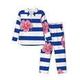 thumbnail image 1 of Balery Pink Flamingo Pijama para Hombre de Dos Piezas con Manga Larga, Conjunto de Dormir y Descanso Suave con Bolsillos-Large, 1 of 7