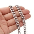 thumbnail image 3 of 8/10/12/15/17/19mm Polished Mens Chain Stainless Steel Curb Cuban Link Necklace, 3 of 9