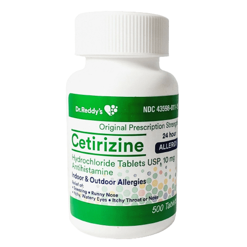 Dr Reddys Cetirizine Hydrochloride Antihistamine 10mg 500 Tablets