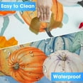 thumbnail image 5 of Fall Tablecloth 60"x84" Rectangular, Orange Blue White Pumpkin Fall Harvest Tablecloths Decor,Water Resistant Autumn Thanksgiving Table Cover for Home Dinner Party Picnic, 5 of 6