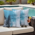 thumbnail image 2 of Outdoor Pillow Cover Ombre Teal Blue Set of 2 Waterproof Throw Pillowcases Modern Abstract Art Decorative Patio Furniture Pillows for Couch Garden Indoor & Outdoor Use, 2 of 9