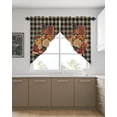 thumbnail image 4 of Swag Curtains, Truck with Flowers Vintage Black and White Buffalo Plaid Rod Pocket Kitchen Curtains Valances Tier Curtains Swag Valance Curtains for Bedroom Living Room 36" x 36", 2 Panels, 4 of 6