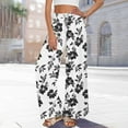thumbnail image 6 of Women's Printed Elastic Waist Casual Pants with Pockets Loose Fit Comfortable Bottoms Under $10, 6 of 8