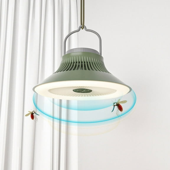 TOPRenddon Outdoor Hanging Camping Fan with LED Light Portable Rechargeable Ceiling Fans with Lights 3 Speed Adjustable Small Quiet Tent Gazebo Fan for Patio Porch RV Travel Beach Home Emergency