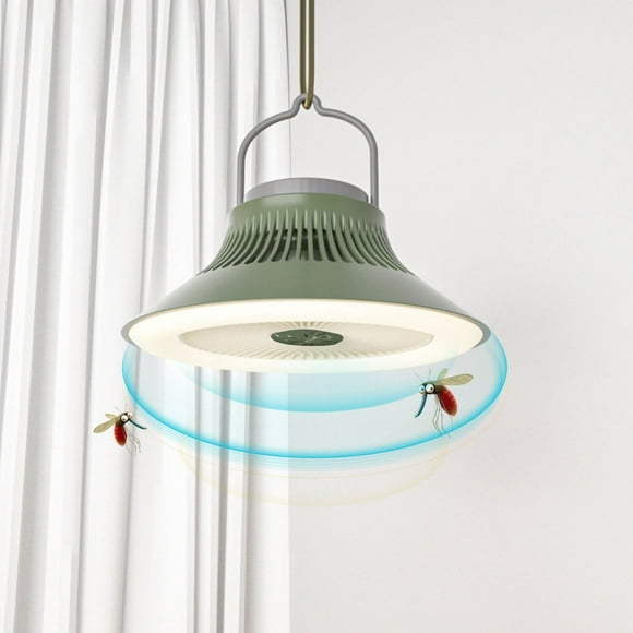 TOPRenddon Outdoor Hanging Camping Fan with LED Light Portable Rechargeable Ceiling Fans with Lights 3 Speed Adjustable Small Quiet Tent Gazebo Fan for Patio Porch RV Travel Beach Home Emergency