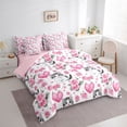 thumbnail image 2 of Erosebridal Girls Cat Kitten Bedding Comforter Set 7pcs, Valentines Day Rose Queen Bedding Sets, 2 of 7