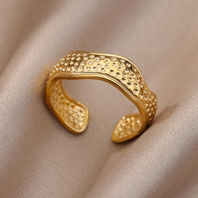 Anillos de acero inoxidable para mujeres y hombres, anillo de compromiso de Color dorado para fiesta y boda, joyería para dedo masculina, regalo 2023, envío gratis