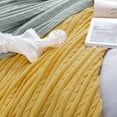 thumbnail image 5 of Flxxie Soft Cotton Cable Knitted Throw Blanket Simple yet Quality Look, 51" x 67", Yellow, 5 of 5