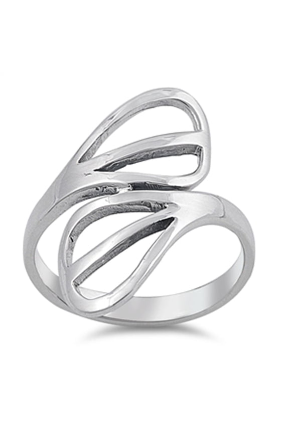Oxidized Criss Cross Loop Ring 925 Sterling Silver Band Jewelry Female Male Unisex Size 7