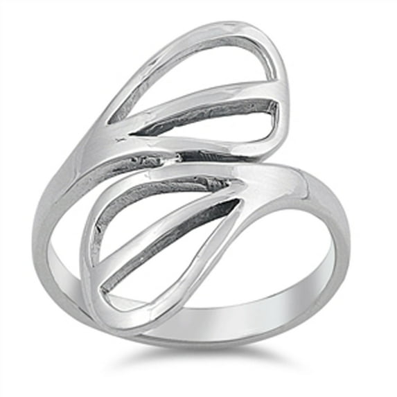 Oxidized Criss Cross Loop Ring 925 Sterling Silver Band Jewelry Female Male Unisex Size 8