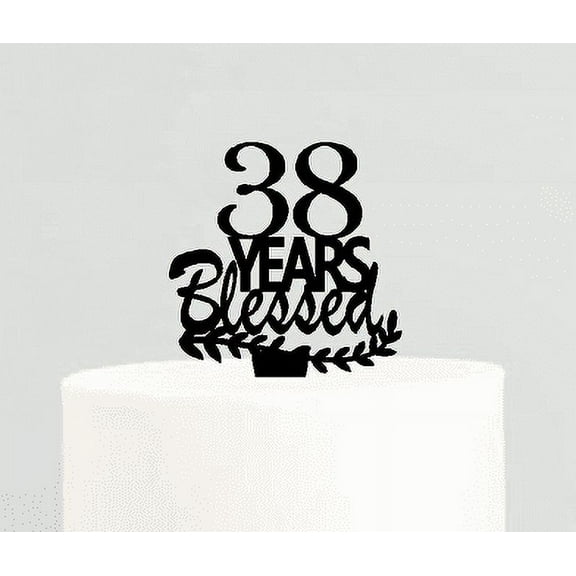 38th Birthday / Anniversary Blessed Years Cake Decoration Topper