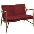 thumbnail image 2 of Loveseat Sofa Couch, Red, Fabric, Wood, Living Kitchen Cafe Bistro Hospitality Restaurant, Modern Contemporary HB32592, 2 of 5