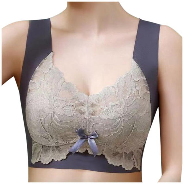 MHFRRA Soutien-Gorge de Compression Femme Décontracté Ajustable Respirant Haut Soutien-Gorge sous-Vêtements Sans Armature Rassemblant et Ajustant Soutien-Gorge 2L