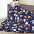 thumbnail image 6 of Pofeuu Colorful Jellyfish Print Ultra-Soft Micro Fleece Blanket,for Bed Or Sofa,All Season Throw Blankets Flannel Blanket-50"x40", 6 of 7